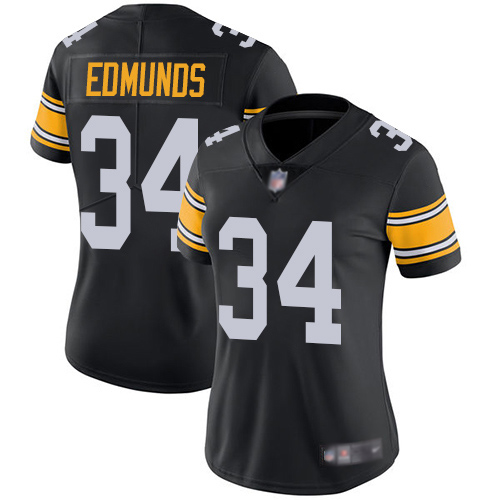 Women Pittsburgh Steelers Football #34 Limited Black Terrell Edmunds Alternate Vapor Untouchable Nike NFL Jersey->women nfl jersey->Women Jersey